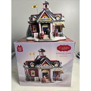 RETIRED St Nicholas Square Elementary School 2022 Lights Christmas Village EUC